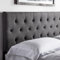 LUCID Gepolstertes Kopfteil – Bett 90 cm & 80 cm – Höhenverstellbar von 85 bis 115 cm, Rauten-Steppung, Charcoal / Dunkelgrau