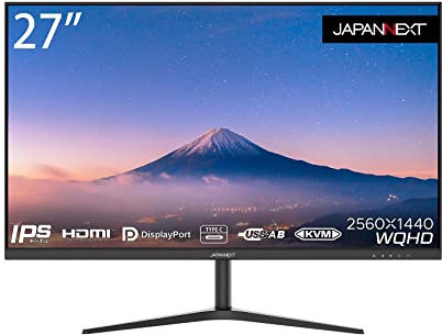 JAPANNEXT Monitor 27 IPS WQHD (2560x1140) | HDR | Ricarica tramite USB-C(65W) Altezza e inclinazione regolabili(HSP) Altoparlanti integrati | G-Sync/FreeSync | Garanzia 2 anni | JN-IPS27FHDR-C65W-HSP