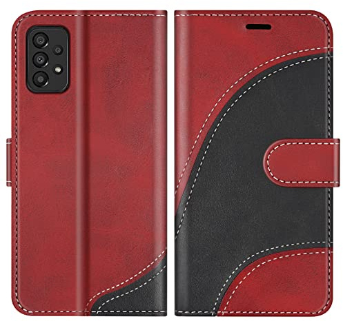 BoxTii Coque pour Galaxy A33 5G, Portefeuille Etui en Cuir PU, Magnétique Protection Housse Coque pour Samsung Galaxy A33 5G, Rouge