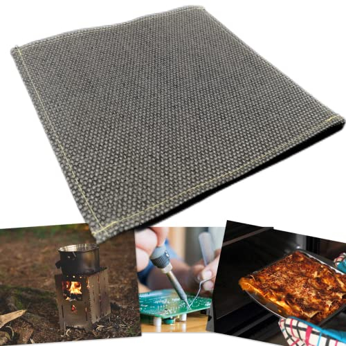 AIFIZO Feuerfeste Unterlage, Hitzeschutzmatte 250 x 250 mm für Bushbox 900 °C dauerhaft 1150 °C kurzfristig Brandschutzmatte Sowohl innen als auch außen Geeignet Wärmeisolierte Flammschutzmatte