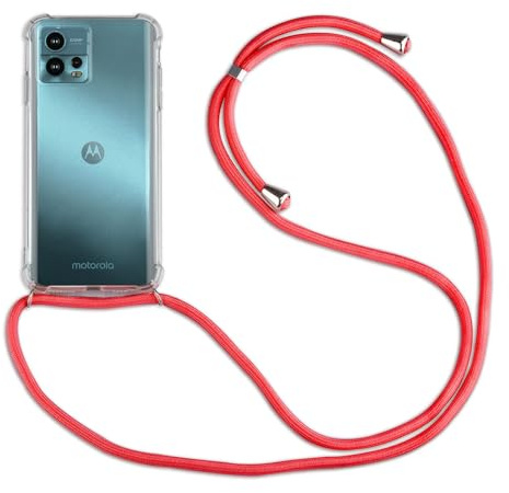 betterfon Hülle Kompatibel mit Motorola Moto G72 | Handykette Smartphone Halskette Hülle mit Band | Handyhülle mit Kordel zum Umhängen Kompatibel für Moto G72 | Rot