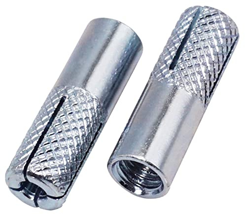 SKIR'CO (20 Stück) Gerändelte Tropfanker M6 x 25 mm, Spreizbolzenhülse Wanddübel Betonanker
