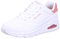 Skechers Damen Sneakers, Weißer Durabuck Korallenlederbesatz, 39 EU