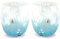 MAZZEGA ART & DESIGN - 2 Bicchieri Acqua Big Bicolor in Vetro Soffiati e Lavorati a Mano con Murrine di Murano, linea “I Colori di Murano” 435 ml. Made in Italy (Azzurro, 2)
