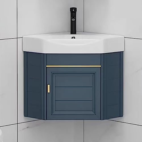 PIRFE Badezimmermöbel Waschtisch-Set Klein Wandwaschbecken Keramik Eck Waschbecken Handwaschbecken Luxus Waschbecken Mit Abflussloch Waschtisch Für Badezimmer & Gäste-WC (Size : 47 * 48cm)