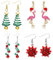 Weihnachtsohrringe Set - 4 Paar Kreative Ohrstecker für Damen, Mädchen und Frauen - Festliche Weihnachtsdekorationen (D)