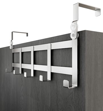 Menz Over Door Hanger – Stainless Steel Coat Hanger for Door Depth 4.1 cm (1.6) & 3.6 cm (1.4), Coat Hooks – Sturdy Hangers for Clothes Türhakenleiste Budget Edelstahl_36mm UK
