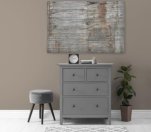 A.S. Création Leinwandbild rustikaler Stahlbeton Grau Braun - Kunstdruck Grau - 120x80 cm Querformat - Moderne Wanddekoration Schlafzimmer Wohnzimmer - Bild auf Keilrahmen