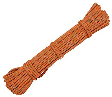 IkErna Safety Rope Rock Climbing Rope, 6Mm Diameter High Strength Cord Safety Rope Braid Nylon Rope Length 10-100M/Orange/80M