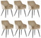 exitodesign Polsterstuhl Milton Gepolsterter Stuhl Esszimmerstühle Bürostuhl Stuhl Küche Wohnzimmer Bequem Praktisch Haltbares Material Esszimmerstühle 6er Set 54,5x59x83 cm Beige