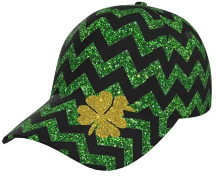 Baseballkappe mit niedlichem Kleeblatt-Muster, für Damen und Herren, grün, St. Patrick's Day, verstellbar, Grün, Grüne Kleeblätter _A25899, Einheitsgr��e