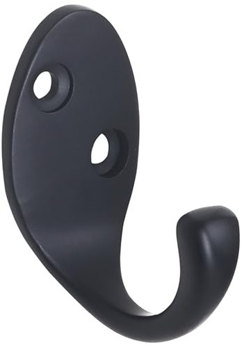 RICOO 1 x Garderobenhaken Schwarz Kleiderhaken Wand MH014-B1 Haken zum Einhängen Metallhaken Wandgarderobe Bademantel- & handtuchhaken zum Bohren Badhaken Badezimmerhaken Jakenhaken