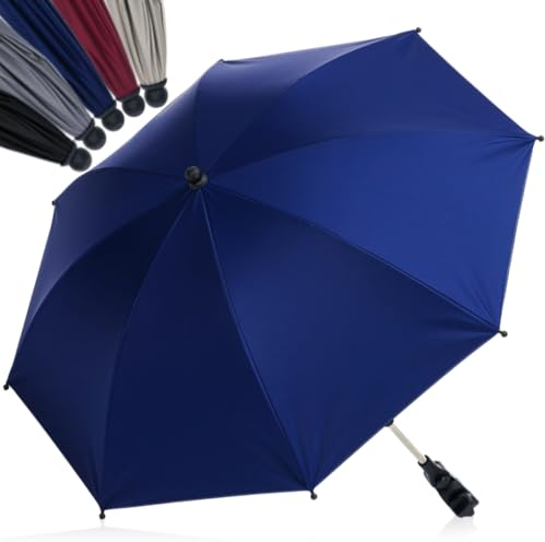 Fillikid Sonnenschirm Style im XL Format Ø72cm mit UV-Schutz 50+ Schirm universal für Kinderwagen und Buggys (MARINE)