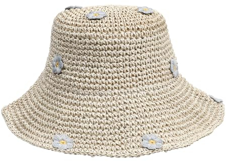 Eigso Womens Mode geflochtene Mesh gewebt Eimer Hut für Outdoor Vintage Classic Cotton Fishing Cap für Frau Mann