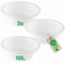 Novaliv 3 cuencos redondos de 10 l, diámetro de 40 cm, blanco, sin BPA, apto para lavavajillas, ideal para cocina y camping, cuenco redondo, cuenco grande de plástico, cuenco de plástico, cuenco para