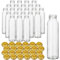 gouveo 24er Set Glasflasche 300 ml Smoothie mit Schraubdeckel goldfarben - Saftflasche 0,3 l mit Twist-Off Verschluss für Saft, Smoothies, Selbstgemachtes (SF300G)