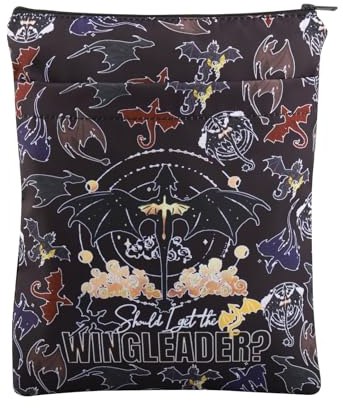 KEYCHIN Four Wing Dragon Rider Buchhülle Empyrean Bookish Gifts Should I Get The Wing Leader Buchhüllen Ya Fantasy Book Lover Geschenke (Wing Leader-Schwarz)