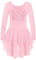 Arshiner Ballettkleidung Mädchen Kinder Baumwolle Tanzkleid Langarm Ballettkleid Rosa Ballett Trikot mit Tütü Ballerina Kleid 150/7-8 Jahre