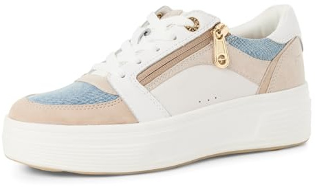 Tamaris Comfort Damen Plateau Sneaker mit Reißverschluss Low Top, Mehrfarbig (Jeans Comb), 40 EU