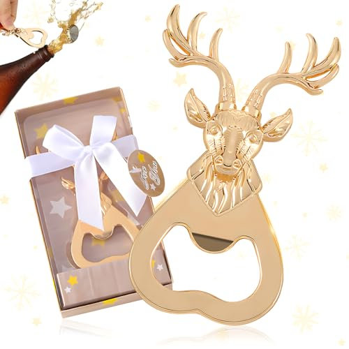 WEILAOK Ouvre Bouteille, Decapsuleur Biere Rigolo, Renne de Noel Ouvre Bouteille Personnalisé, Durable, ne Rouille Pas Facilement, Pratique à Tenir pour la Fête de Noël, Cadeau deNoel