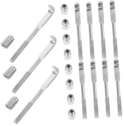 24 Kleine Banjo Haken aus Metall, Silbernes für Tension | Ersatzmuttern für Moderne Banjos, 24 Stück Pack, Schnelle Reparatur am Instrument