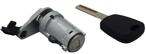 JQUAL Barillet DE Serrure DE Porte Gauche avec Une CLÉ avec RAINURE pour Peugeot 307