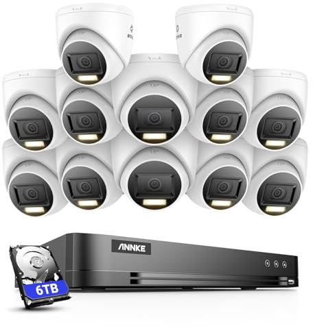 ANNKE 8MP CCTV Camera Systems, 16 Channel H.265+ DVR, 4K CCTV System with 6TB Security Hard Drive, 12 × 8MP Security Turret Camera Outdoor, Smart Human/Vehicle Detection, Night Vision