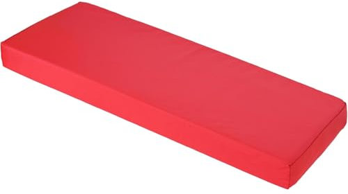 Brillars Outdoor Garden Bench Cushion 2 Seater for Patio Furniture, Water Resistant Heavy Duty Soft Replacement Cushions Seat Pad Sofa Pillow (Red, 118x40x5cm / 47x16x2)