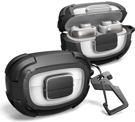 Dexnor Hülle Kompatibel mit Bose Ultra Open 2024, Secure Lock Clip Robustes Gehäuse Stoßfeste Hülle mit Karabiner & Schlüsselanhänger - Schwarz