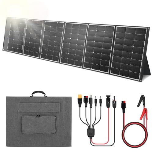 WODHMIEY Panel Solar Portátil 400W Plegable, Placa Solar Flexible con Controlador para Cargar Teléfonos, Tablets, Camping, Senderismo y Autocaravana