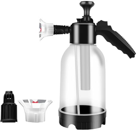 Snow Foam Pump Sprayer, Snow Foam Gun Pressure Sprayer, Hydro Spray Bottle with Two Nozzles Car Spray Bottle Car Wash (2L)