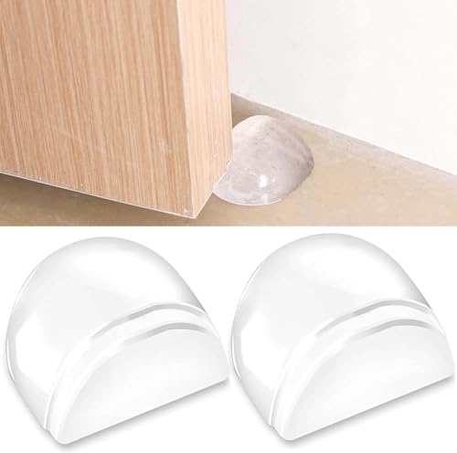 Ezranova Türstopper Boden zum Kleben, Transparente Selbstklebende Bodentürstopper für alle Hartböden geeignet Türpuffer Boden Wandpuffer Zum Schutz Von Wand und Möbel 2 Stück