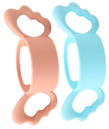 Milchflaschengriffe aus Silikon, 2 Stück für Babyflaschen | Ergonomisches Design, Blau, Süße Form, Geeignet für Neugeborene und Kleinkinder