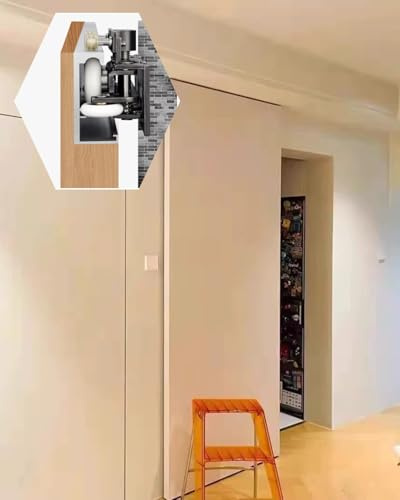 Binario per Porta Scorrevole Binario per Porta Scorrevole Invisibile Ghost Senza Binario a Pavimento, Cancello Scorrevole Ghost con Chiusura Ammortizzata per Porte Scorrevoli(80cm/31.4inch/2.6ft)