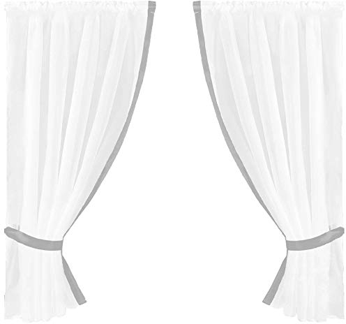 Gardinenset mit Stangendurchzug, Serie: Satin ca. 140x120 cm Auswahl: grau - Silbergrau