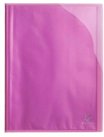 Exacompta - Réf. 85774E - 1 Protège-documents Iderama - 30 pochettes cristal lisse - 60 vues - pour A4 - dim 24 x 32 cm - couverture en polypro semi-rigide - couleur rose