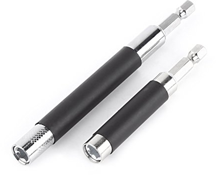 2pcs Extendible Hex Shank Magnetic Screwdriver Drill Bit Holder Extension Connection Rod Adapter for Screws, Nuts, Any Drill and Handheld Driver