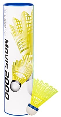 Badmintonbälle Yonex Mavis 2000 Yellow (Rolle mit 6 St.), Roter Streifen (bis 14°C)