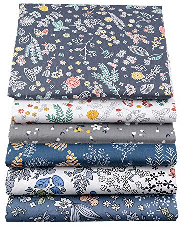 Fat Quarters Stoffbündel für Patchwork-Quilten, vorgeschnittene Quilt-Quadrate für DIY-Nähmuster, Bastelarbeiten, 46 x 56 cm, 6 Stück
