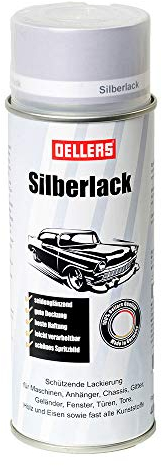 Silberlack Spray, 400 ml, Sprühfarbe silber RAL 9006, für Holz, Metall, Glas und fast alle Kunststoffe, Kunstharzlack, metallisch glänzend