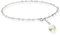 Chaîne de cheville individuelle XL 32 cm en argent sterling 925 pour femme avec pendentif en forme de cœur Swarovski Elements réglable individuellement. Bijou de cheville de qualité supérieure pour