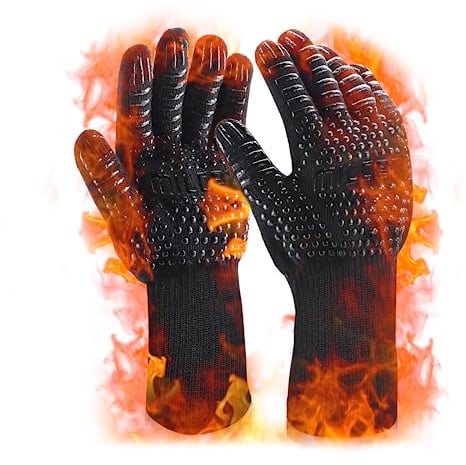 MILcea Gants de Barbecue - Gants de Cuisine résistants à la Chaleur - Gants de Cuisine pour Cuisine et Barbecue - Soudage (Noir)