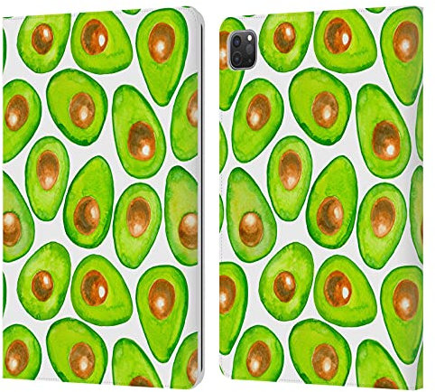 Head Case Designs Offizielle Katerina Kirilova Avocado Obst & Laub Muster Leder-Wallet-Hülle Kompatibel mit Apple iPad Pro 11 2020/2021 / 2022