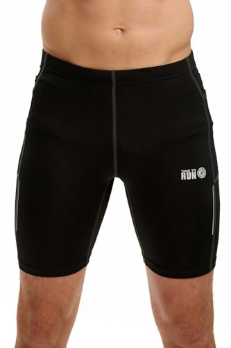Time To Run Short de Course Professionnel à Séchage Rapide pour Homme avec Trois Poches M Ébène