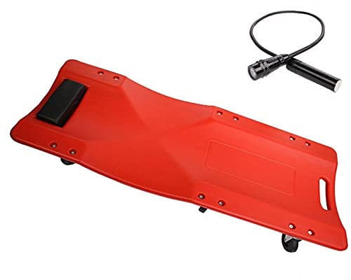 ARCH Mechaniker-Rollbrett Werkstatt Mit Leichter, Professioneller Walzmechaniker Autokrescher, Kunststoff Rollbrett Mit Sichern Der Bolzen, Tragbaren Griff, 300 Pfund Kapazität (Color : Red)