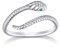 Verstellbarer Schlangenring 925 Sterling Silber Einzigartiges Design Offener Bandring Weißvergoldet Elegante Ringe Schmuck für Frauen