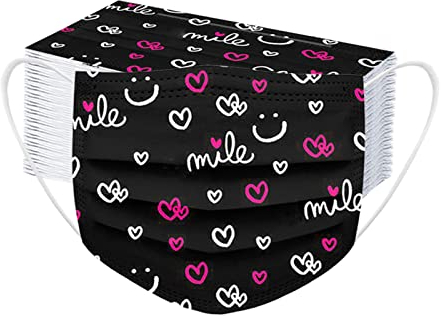 YpingLonk 50 Stück 𝙤𝙥 𝙢𝙖𝙨𝙠𝙚𝙣 2022 Happy New Year Brief Bunter Druck Einweg Mundschutz Erwachsene Mund und Nasenschutz Atmungsaktive Gesicht Bandanas Winter Schal