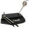 Jamonero plegable giratorio, soporte jamonero plegable mas set de corte con cuchillo jamonero mas chaira y cubra jamon negro (Base fibra negra)