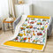 Loussiesd BAU Decke 130x150cm Jungen Karikatur Dinosaurier Gelb Wei? Super Weiche Mikrofaser Kuscheldecke Ausrüstung LKWs Auto Wohndecke Flanell Fleecedecke Kinder Dino