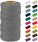 Uiopa Makramee Garn 2mm x 100m, Natürliche Makrameegarn Farbig Baumwollgarn Weiches Baumwollkordel, Natur Baumwollseil für DIY Wandbehang, Hängepflanze, Geschenkverpacken, Gärtnern (Grau)